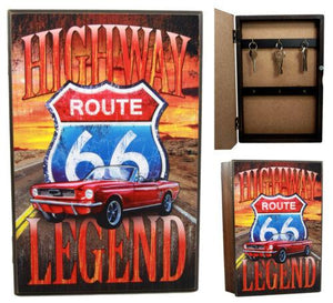 Ebros Gift Highway Route 66 Legendary Road Journey Safe Book Shaped Multiple Keys Decorative Storage Organizer 11.75"H