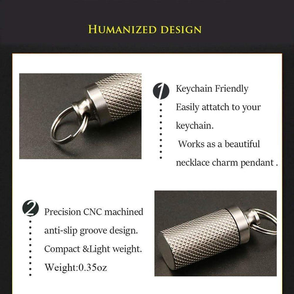Selection tisur mini pill fob titanium keychain pill holder emergency aspirin nitroglycerin pill holder for men and women waterproof light weight and non allergenic1 38 x 0 55
