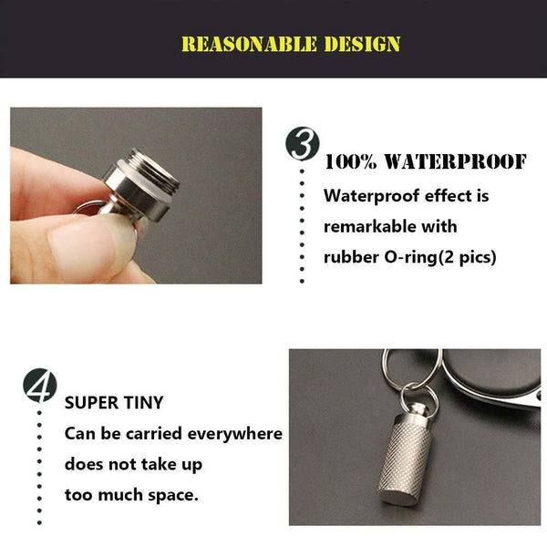 Select nice tisur mini pill fob titanium keychain pill holder emergency aspirin nitroglycerin pill holder for men and women waterproof light weight and non allergenic1 38 x 0 55
