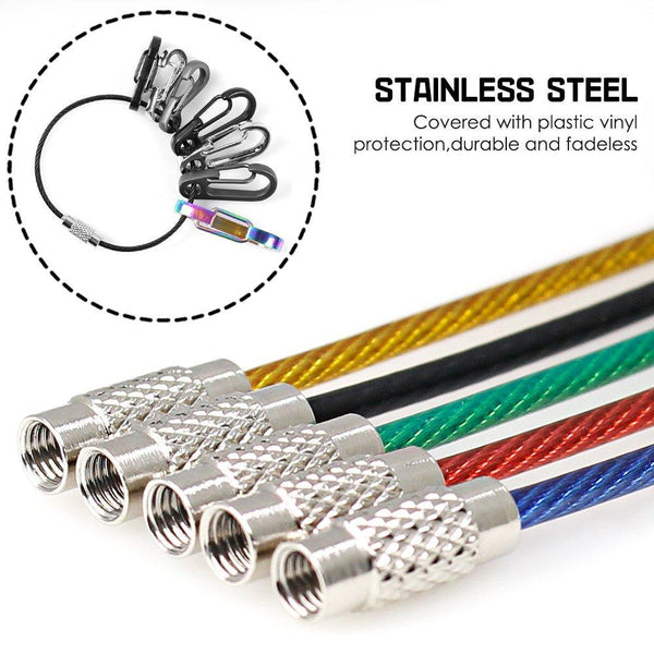 Discover the best yucool 10 pack aluminum d ring carabiners d shape keychain clips hook spring loaded for camping hiking fishing with 10 stainless steel wire keychains 10 key rings multi color