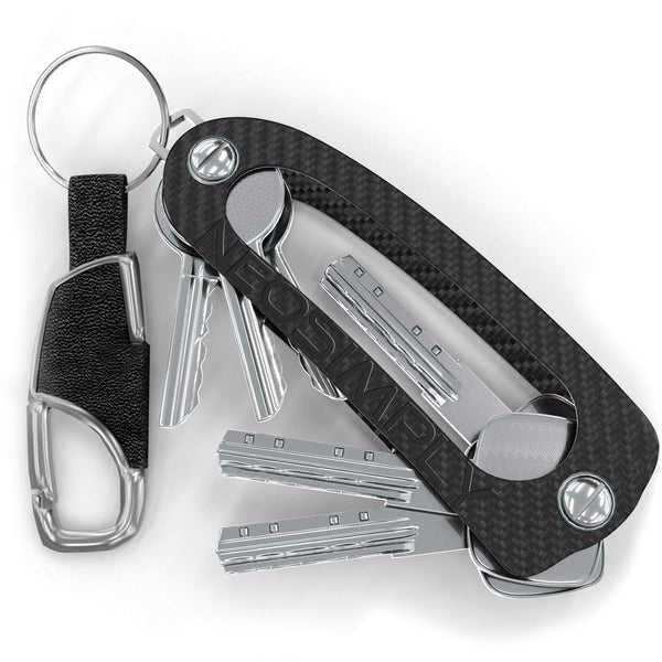 Discover the best neosimply the ultimate keychain smart compact keyring holder key holder organizer best minimalist gadget tool perfect for anyone with keys carbon fiber leather keychain for car key