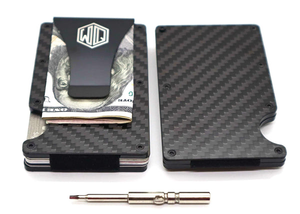 Exclusive carbon fiber wallet money clip by widely quality rfid blocking complete gift set including key holder organizer minimalist card holder with smart keychain slim and compact lightweight