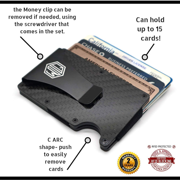 Discover carbon fiber wallet money clip by widely quality rfid blocking complete gift set including key holder organizer minimalist card holder with smart keychain slim and compact lightweight