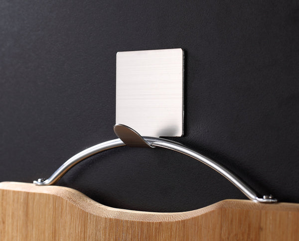 FOTYRIG Adhesive Hooks Wall Hooks Hangers Waterproof Stainless Steel Stick on Hooks for Hanging Robe Towel Coat Kitchen Utensils Keys Bags-Home Kitchen Bathroom-8 Packs