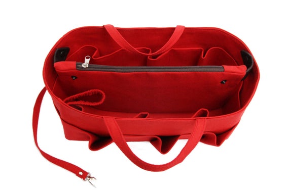 Bag insert organizer for Long. champ bags ,insert ,with water bottle handle and removable clutch purse  EXPRESS SHIPPING by SenamonBagOrganizer