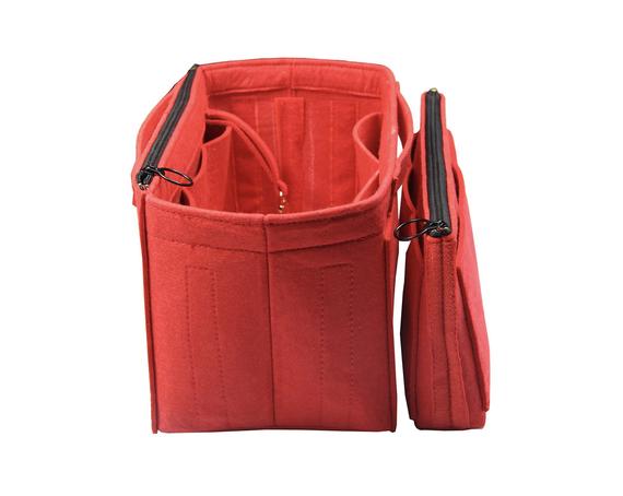 Customizable Speedy Organizer (Invisible Handles, Key Chain Hook, Detachable Zip Pocket) Tote Purse Insert Cosmetic Makeup Diaper Handbag by JennyKrafts