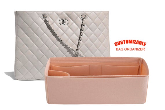 For" Cha.nel Calfskin Large Shopping Tote" Bag insert organizer in 5.5 inch hight, bag liner, Express Shipping by SenamonBagOrganizer