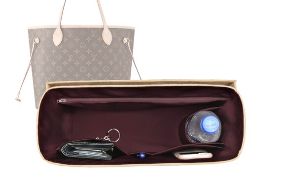 For "Neverfull MM" Customizable Fabric Lined Felt Organizer In 18 cm/7 inches Height, Bag Liner, Beige by SenamonBagOrganizer