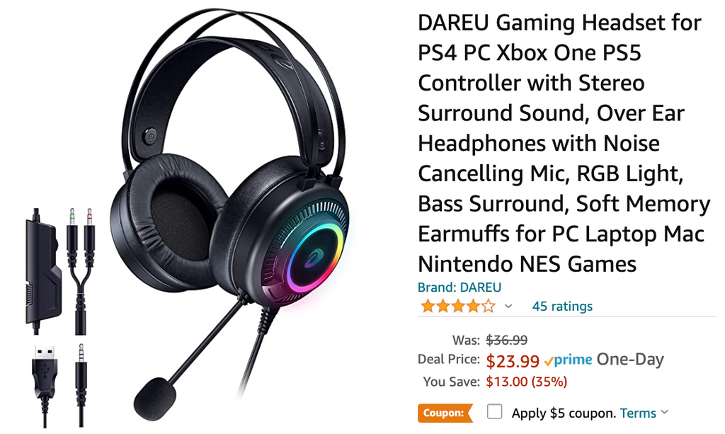 Amazon Canada Deals: Save 49% on Gaming Headset + 48% on Yoga Pants + More Offers