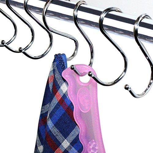 MXY S Hook S Shaped Hanging Stainless Steel Hooks Tool Pack of 5 PCS Metal Hooks Hangers For Home, Kitchen and Garage , Gardening Tools