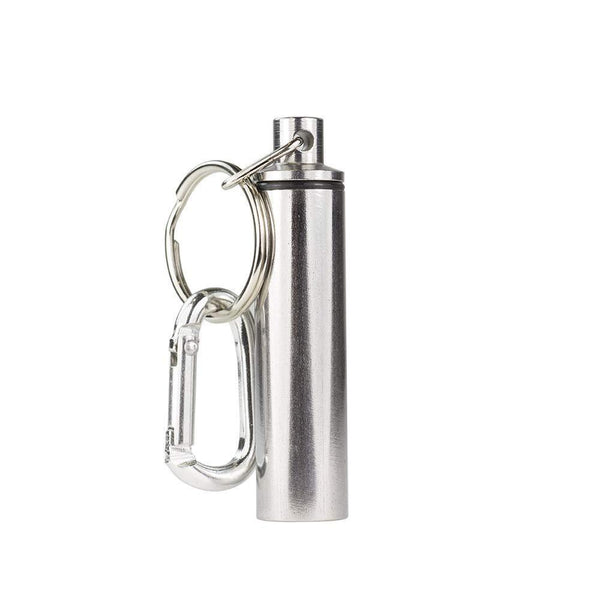 Cheap gms pill holder polished stainless steel keychain travel pill fob with key ring and carabiner clip holds small medicine vitamins tablets multi purpose container