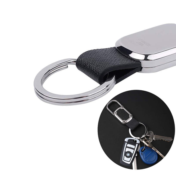 The best car key chain detachable carabiner key chain rings stainless steel heavy duty leather key holder organizer home car keychain clip hook best gift for business men and women with 4 extra key rings