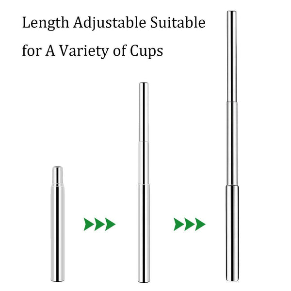 Purchase senneny telescopic reusable drinking straws stainless steel metal straws premium food grade folding drinking straws keychain portable set with aluminum case cleaning brush rose gold black