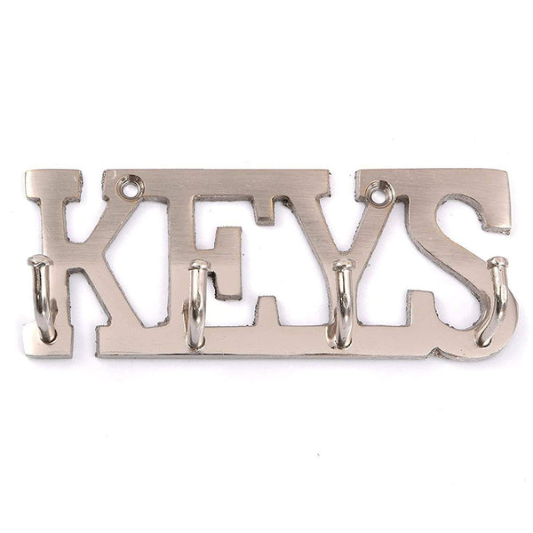 SAHAYA Keys Key Holder Stainless Steel Finish 11 Cms X 4 Cms (Silver) with for Home, Office, Decor, Gift 2 Free Key Chains