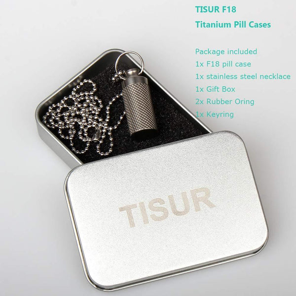 Save tisur mini pill fob titanium keychain pill holder emergency aspirin nitroglycerin pill holder for men and women waterproof light weight and non allergenic1 38 x 0 55