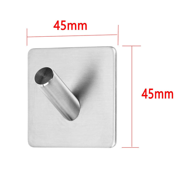 Karcy 2pcs 304 Stainless Steel Waterproof Wall Mounted 3M Self Adhesive Hook for Bathroom, Living Room, Kitchen