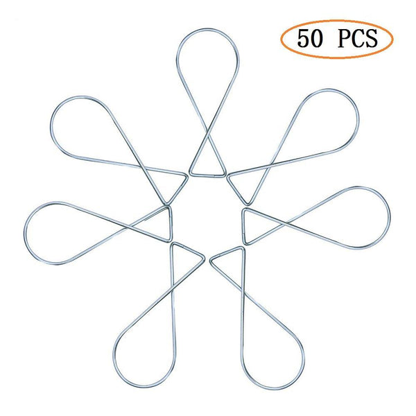 Amaonm 50 PCS Celling Clips, 8 T-Bar Ceiling Decorative Resilient Hook Ceiling Hangers for Hanging a Sign or Plant on a Grid, Drop Ceiling Clips Classroom Office Graphics Hooks
