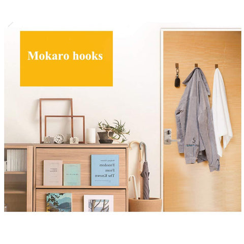 MOKARO Towel Adhesive Hooks Stainless Steel, Damage-Free Hanging Hooks Mini, 18-Hooks, Rectangle