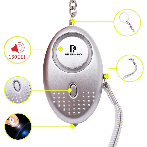 Amazon best sinotech 130db personal alarm 4 pack safety security emergency device personal alarm keychain for elderly women kids night workers 2pack silver