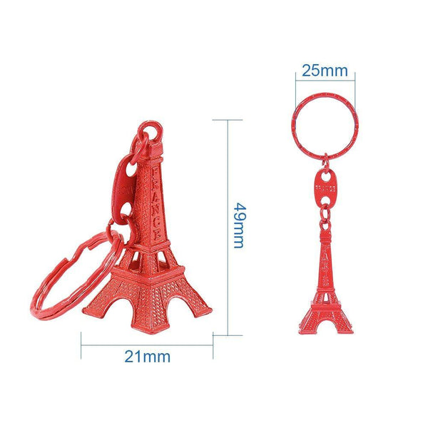 Featured nbeads 40 pcs mixed color retro alloy eiffel tower keychain split key ring keyring pendants accessories 49x21mm1 9x0 8