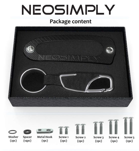 Get neosimply the ultimate keychain smart compact keyring holder key holder organizer best minimalist gadget tool perfect for anyone with keys carbon fiber leather keychain for car key