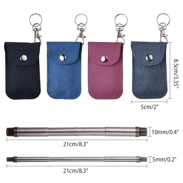 Shop here savorliving reusable stainless steel straws portable 8 3inch drinking straws collaspible straws with keychain pouch and cleaning brush blue large