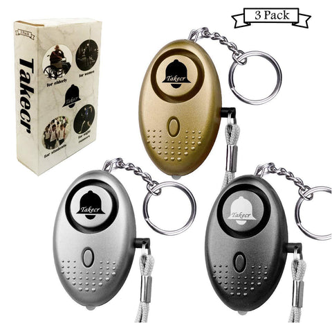 Shop takecr safe sound personal alarm 2 or 3 pack 140db security alarm safesound keychain with led lights emergency safety for women men children elderly self defense light women kids 3