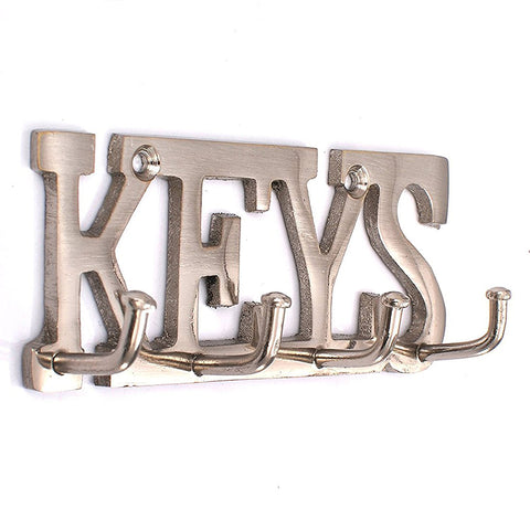 SAHAYA Keys Key Holder Stainless Steel Finish 11 Cms X 4 Cms (Silver) with for Home, Office, Decor, Gift 2 Free Key Chains