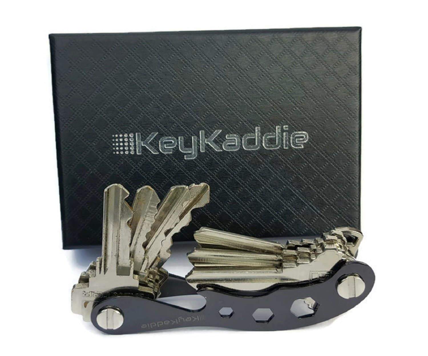 Save key holder compact key organizer multitool keychain and bottle opener including durable zinc frame black anti loosening spacers screws by keykaddie