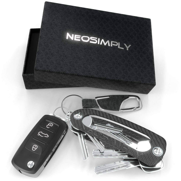 Great neosimply the ultimate keychain smart compact keyring holder key holder organizer best minimalist gadget tool perfect for anyone with keys carbon fiber leather keychain for car key