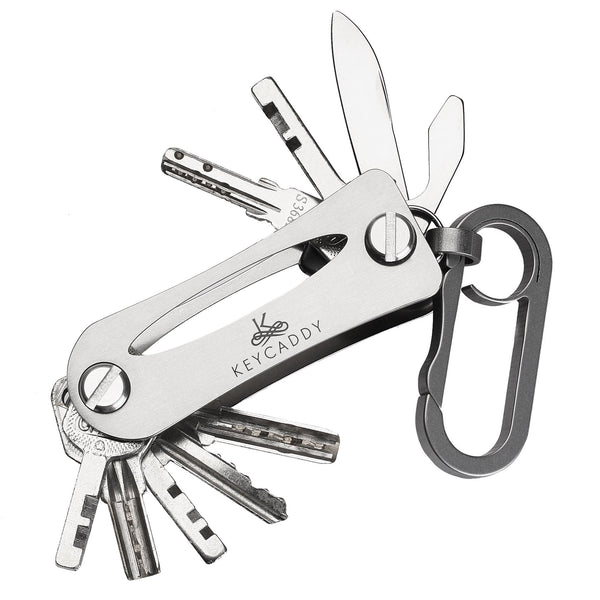 Key Caddy - Stainless Steel Compact Smart Key Organizer -Keychain Up To 16 Keys plus Anti Loosening Technology - Lightweight & Durable