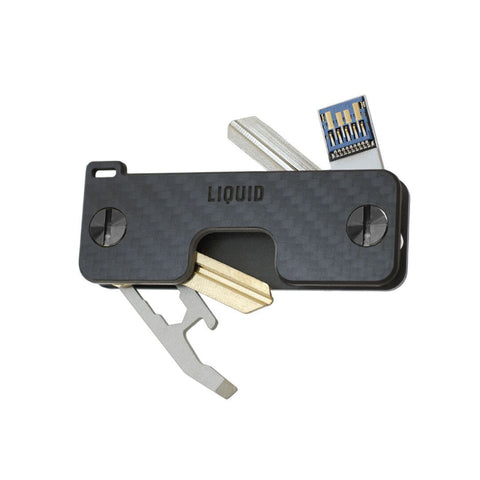 Liquid KeyCaddy Matte Black (Black Screws) Key Organizer - Carbon Fibre