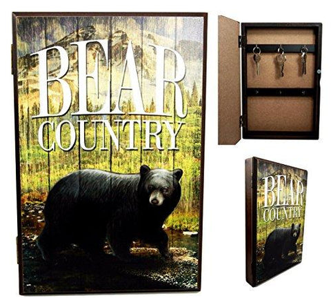 Ebros Gift Black Bear Country Secret Safe Book Shaped Multiple Keys Decorative Storage Organizer