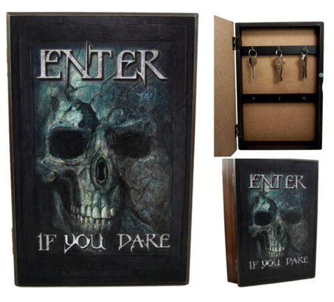 Ebros Gift Death Labyrinth Ghost Skull Safe Book Shaped Multiple Keys Decorative Storage Organizer 11.75"H