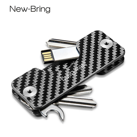 1 Pc Smart Holder Keychain Car Key Wallets Ring Collector Housekeeper Carbon Fiber Pocket Keys Organizer Smart